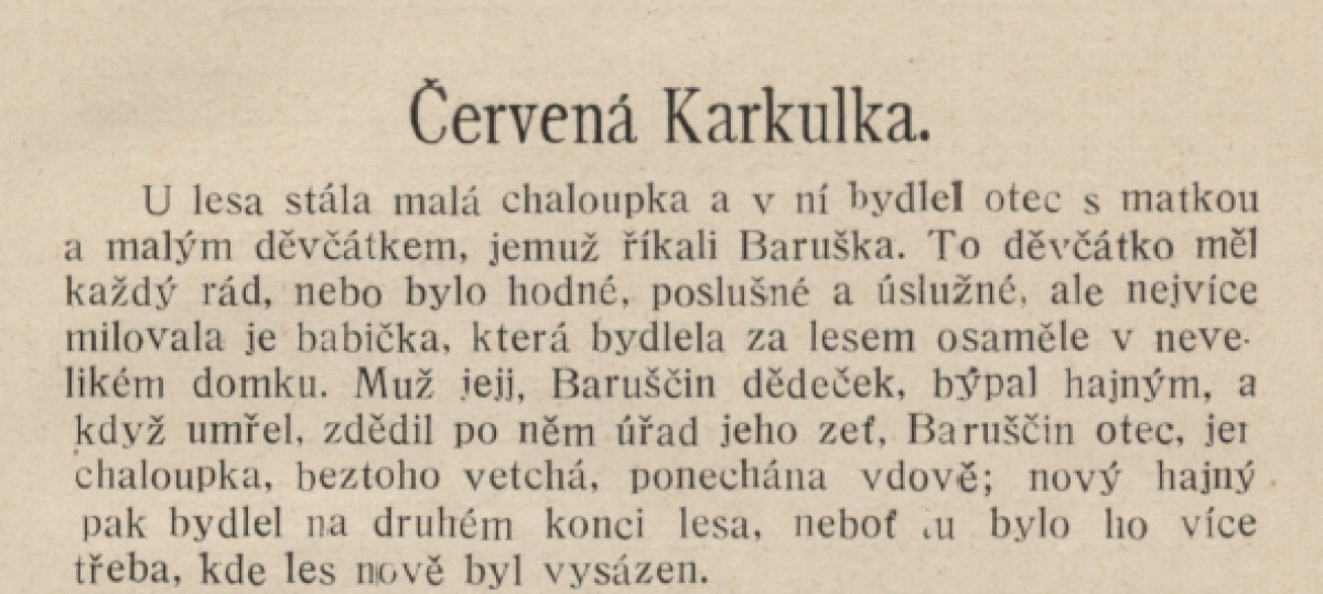 Božena Němcová, Národní báchorky