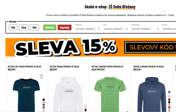 Školní e-shop - aktuálně sleva 15%