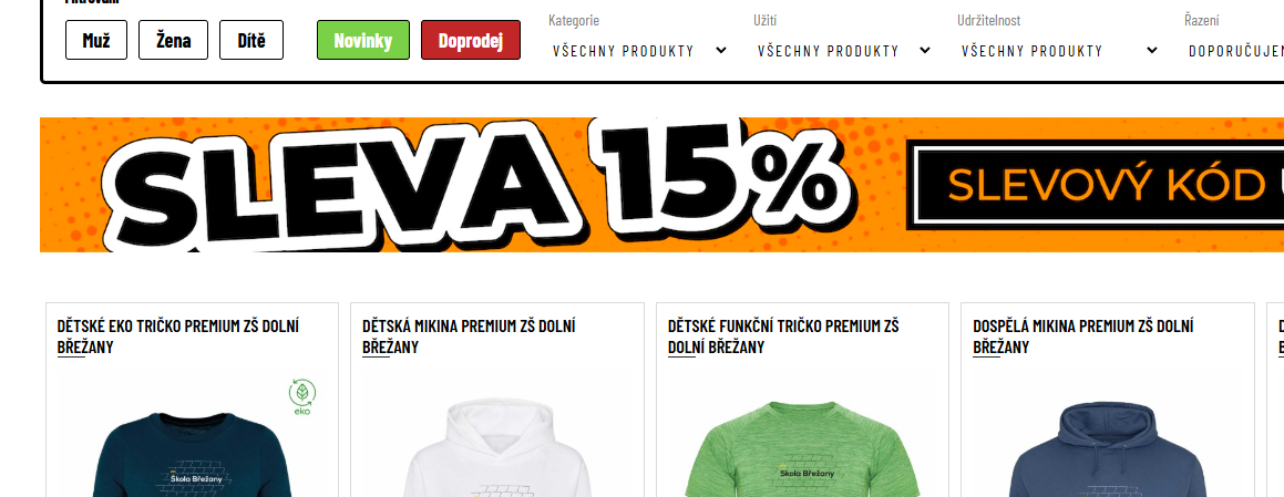 Školní e-shop - aktuálně sleva 15%