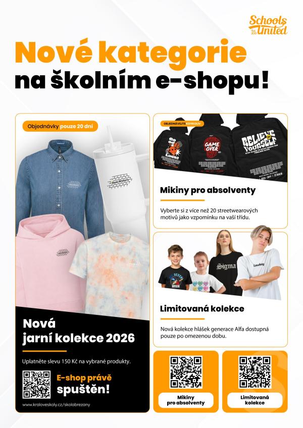 Doplněná nabídka a nové kategorie na školním e-shopu