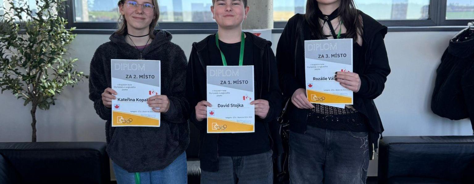 Skvělé 2. místo v olympiádě v anglickém jazyce